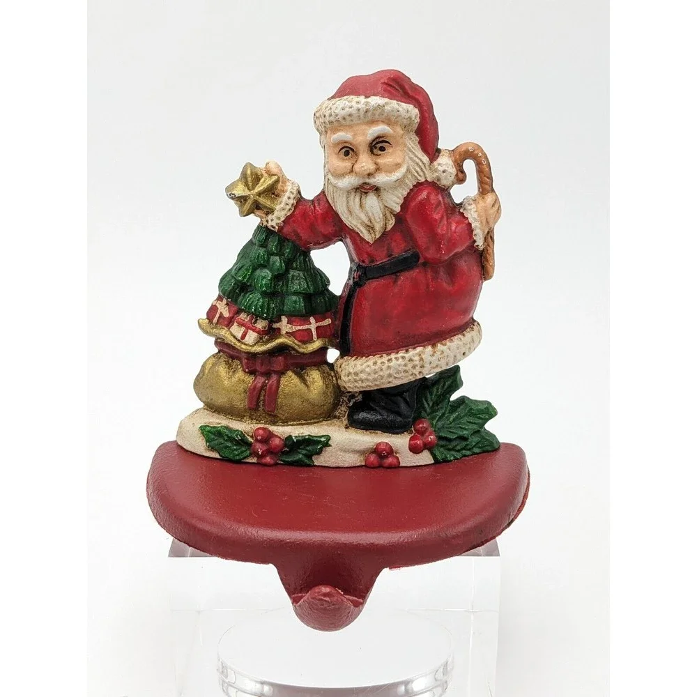 Midwest Cannon Falls Cast Iron Stocking Hanger Holder Santa Tree Candy Cane VTG‎